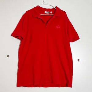Lacoste red collared big logo slim fit polo shirt